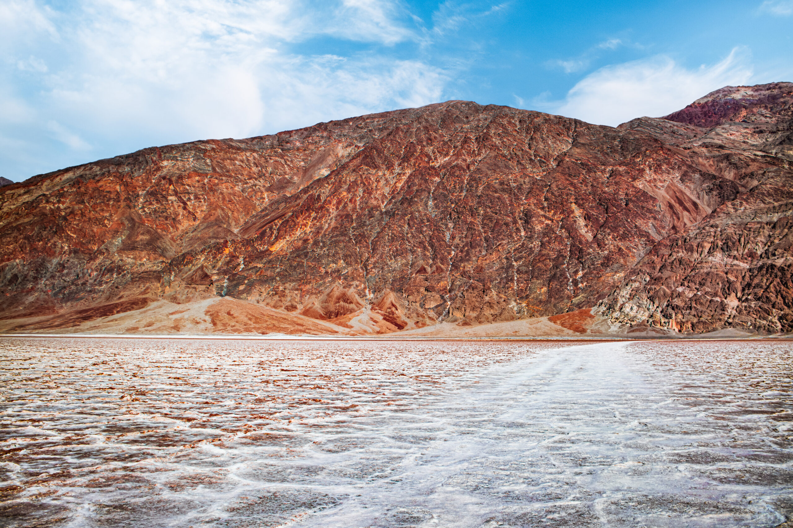 Badwater Basin Salt Flats and Black Mountains in Death Valley, California Badwater Basin Salt Flats and Black Mountains in Death Valley, California