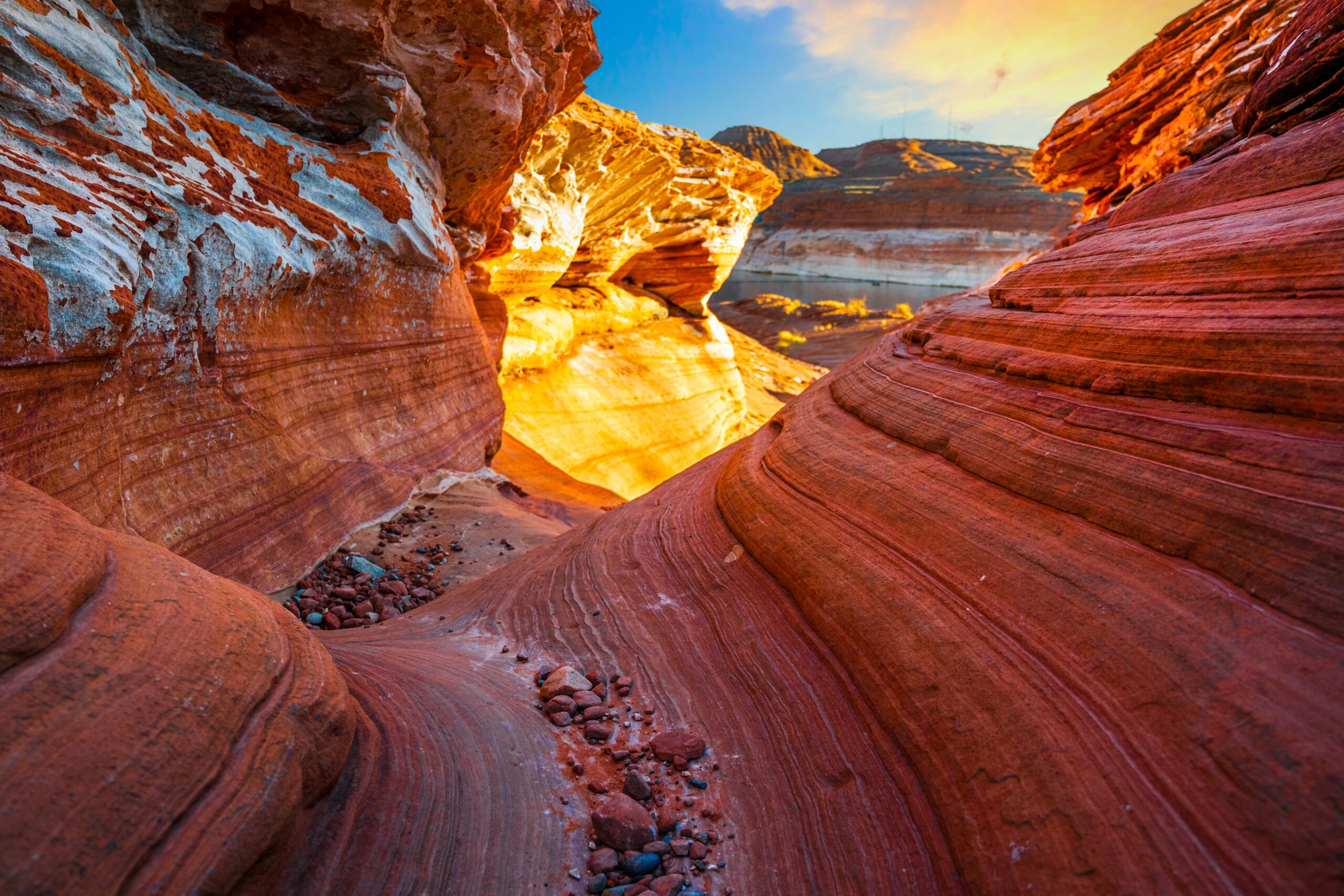 Lake Powell Golden Sandstone Glow Page Arizona Photography Print, Southwest Canyon Wall Art Lake Powell Golden Sandstone Glow Page Arizona Photography Print, Southwest Canyon Wall Art