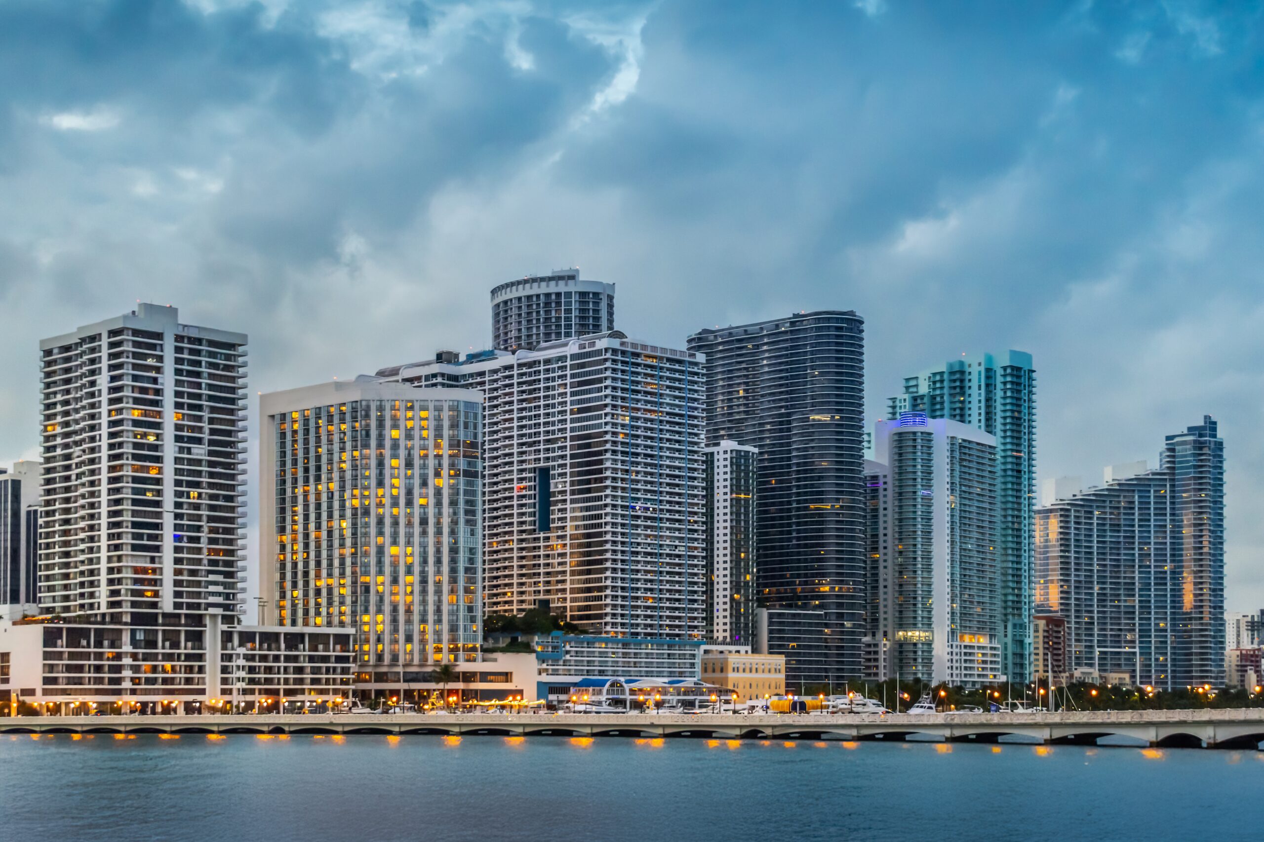 Downtown Miami Skyline: Reflections on Biscayne Bay Downtown Miami Skyline: Reflections on Biscayne Bay