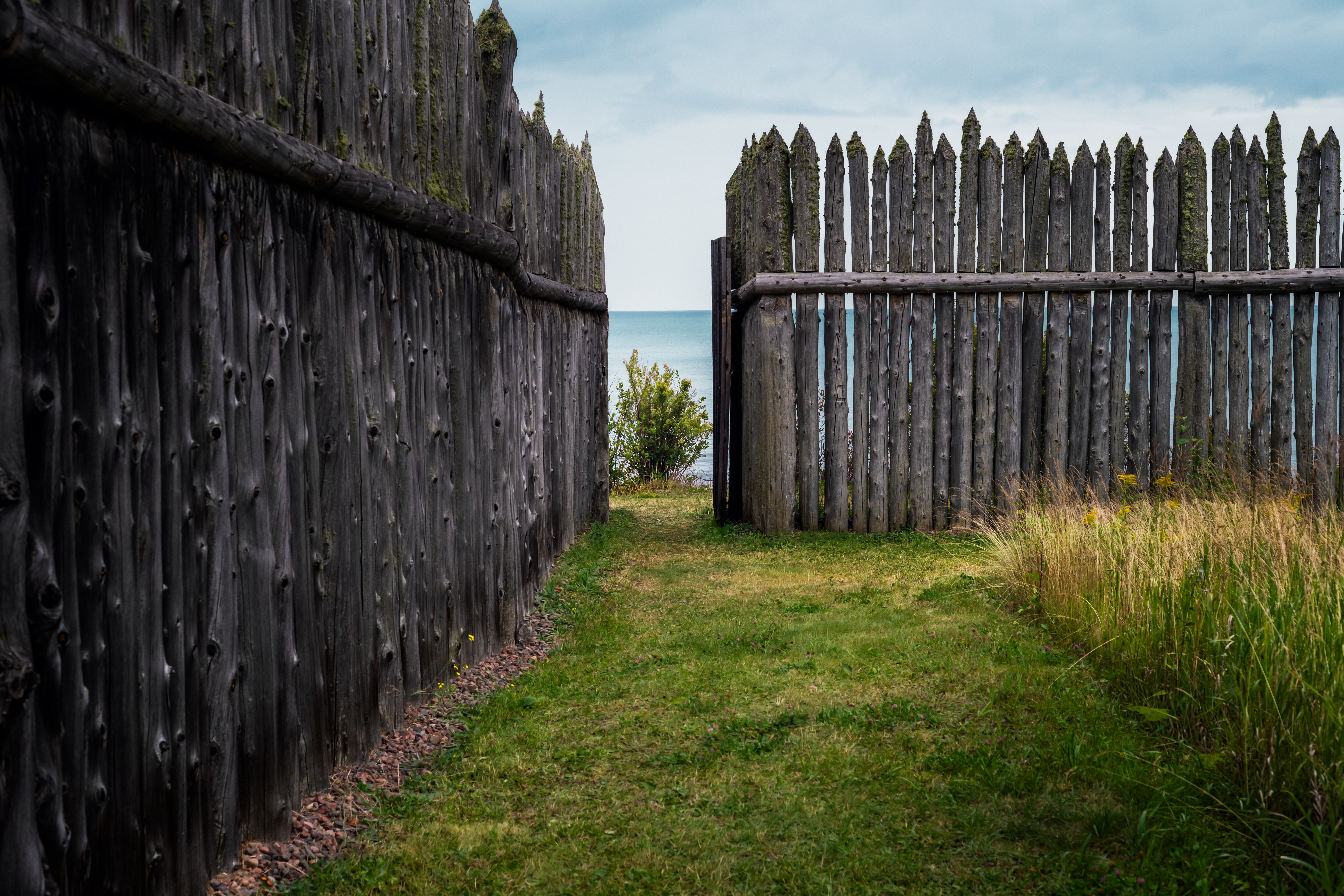 Historic Wooden Fort Gate on Lake Superior Historic Wooden Fort Gate on Lake Superior