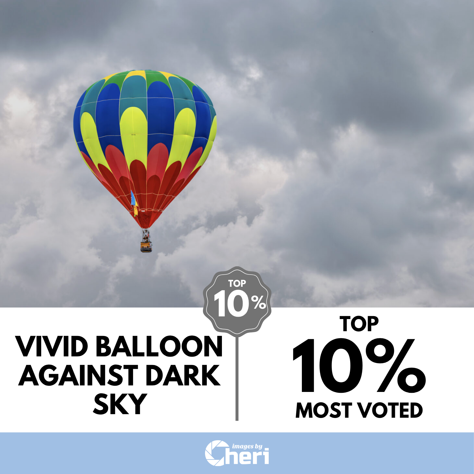 Vivid Balloon Against Dark Sky_Rule of Thirds