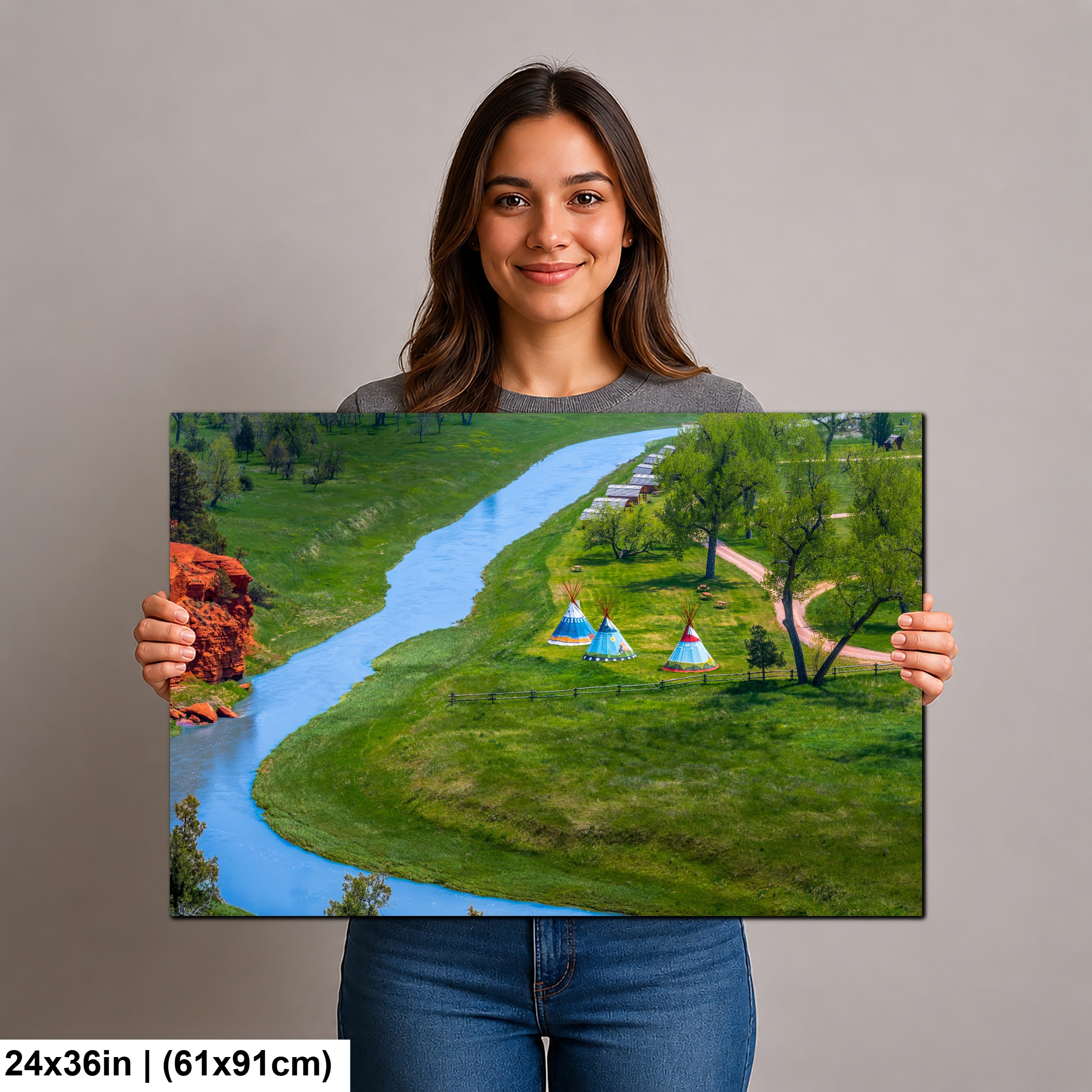 Painted Prairie: Tipis Along Red Cliffs Wyoming Diagram