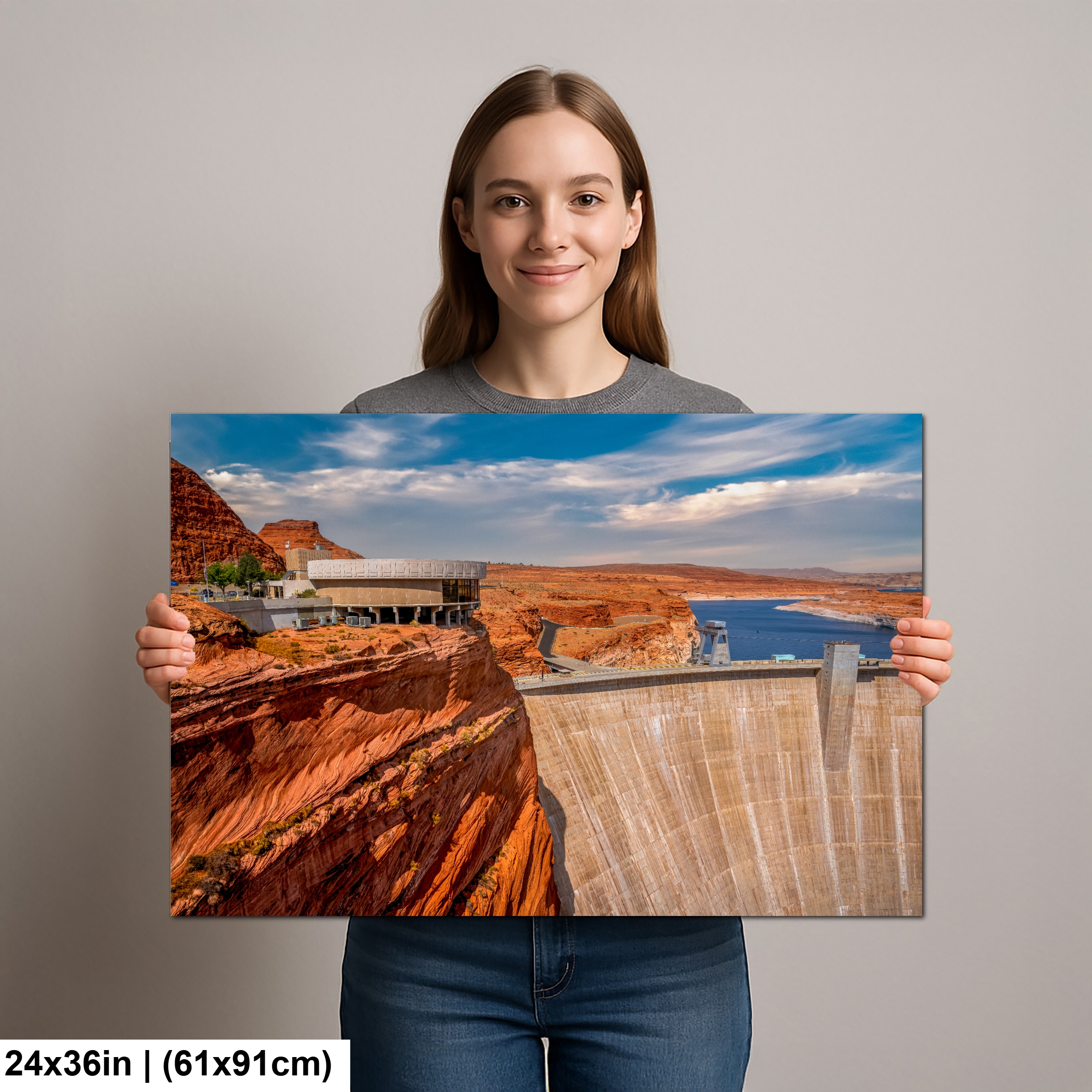 Glen Canyon Dam Overlook: Lake Powell Page Arizona Sunset Diagram