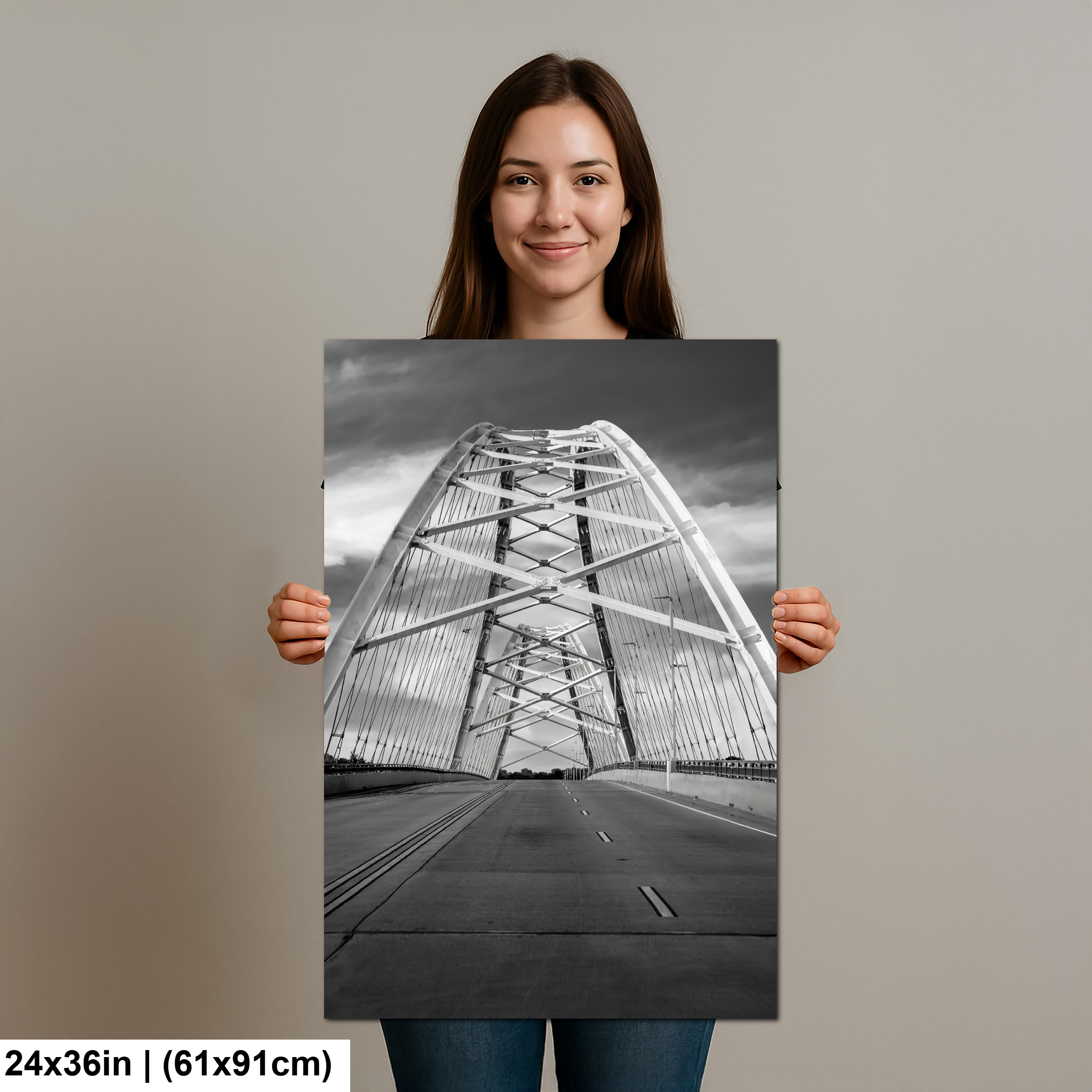 Broadway Bridge: Little Rock Arkansas Black and White Arch Photo Wall Art Diagram Broadway Bridge: Little Rock Arkansas Black and White Arch Photo Wall Art Diagram