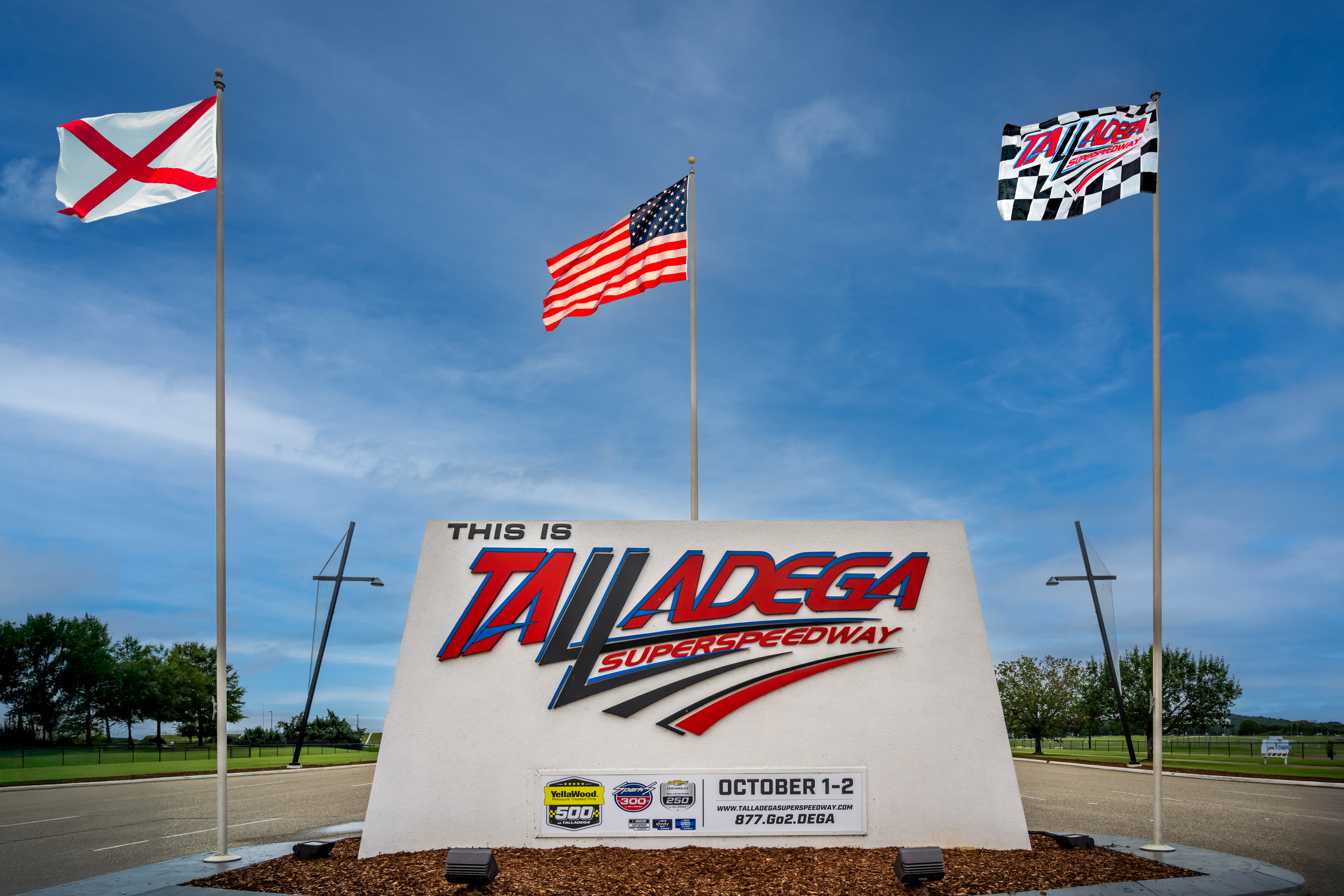 Racing Flags Sign: Talladega Superspeedway Alabama NASCAR Photo Wall Art