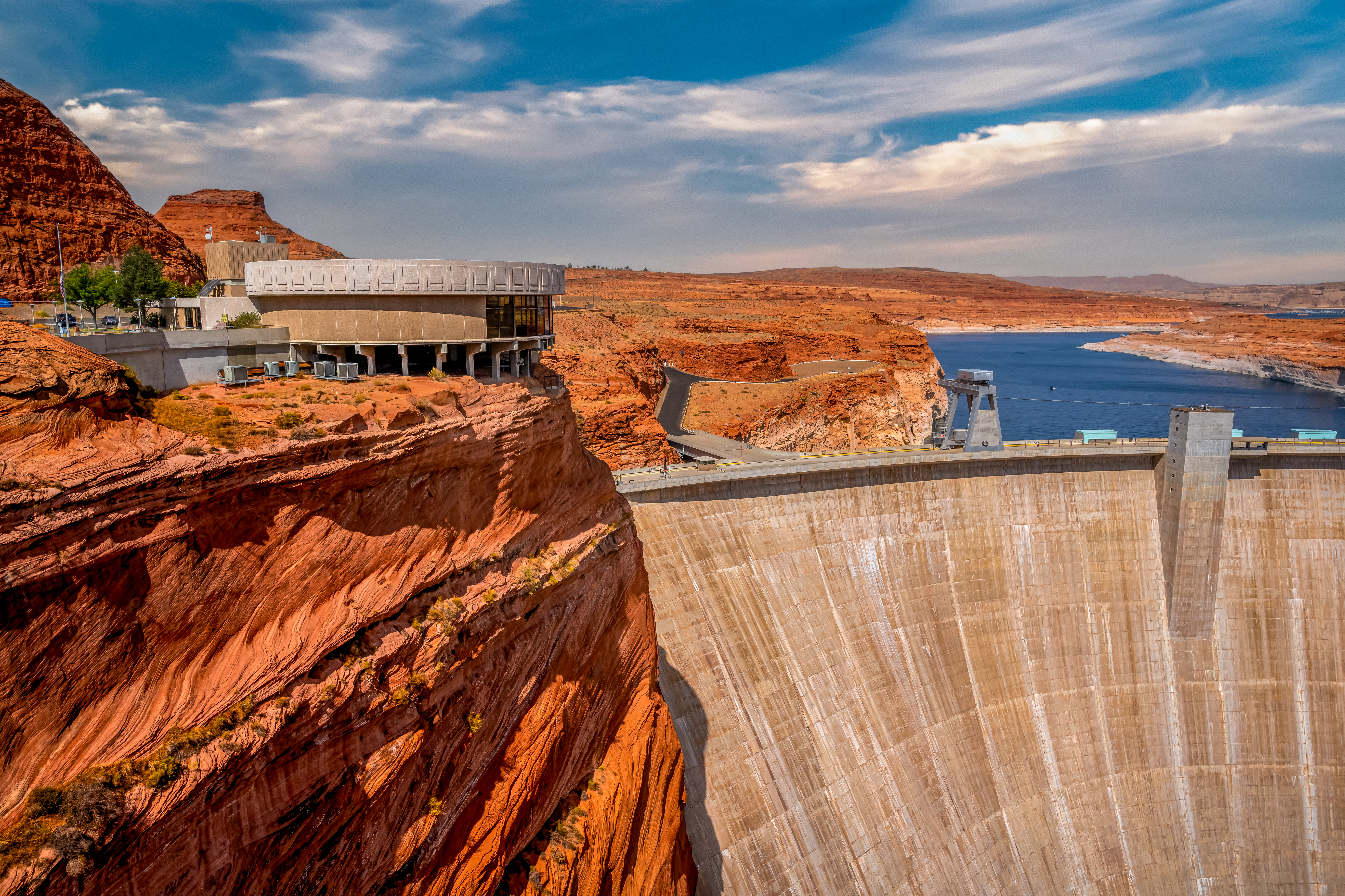 Glen Canyon Dam Overlook: Lake Powell Page Arizona Sunset