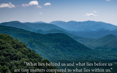Mountain Strength: Emerson Quote Inspirational Landscape Photo Wall Art