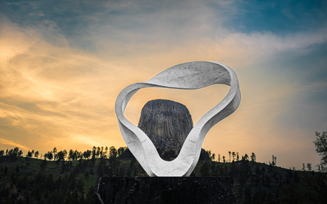 Modern Monumental View: Devils Tower Sculpture